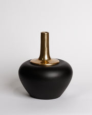 Short Black & Gold Vase