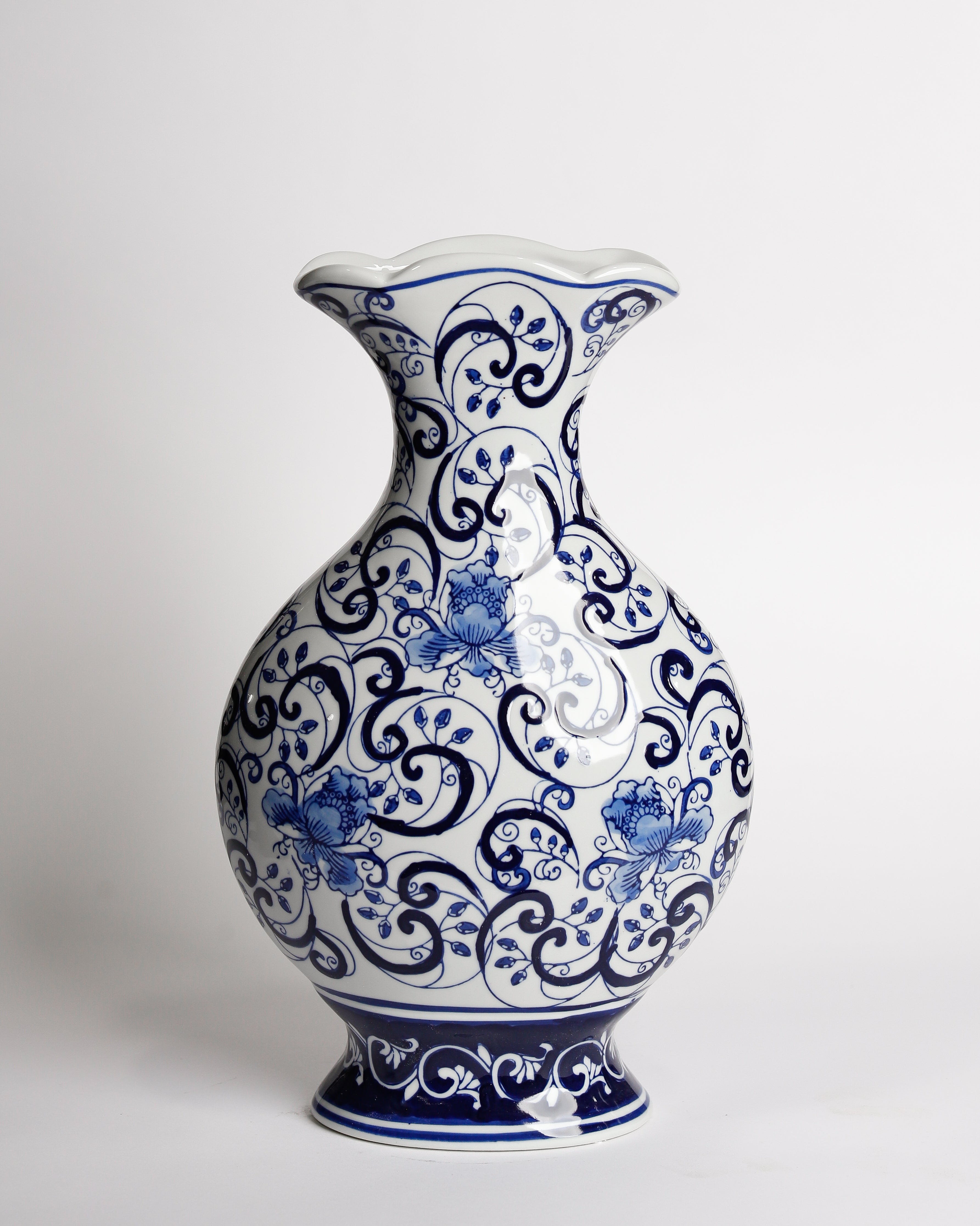Blue and White Chinoiserie Vase