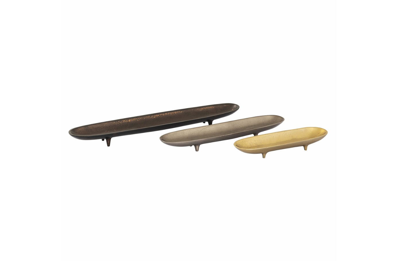Bosco Tray - Set of 3 Nickel Brass and Bronze