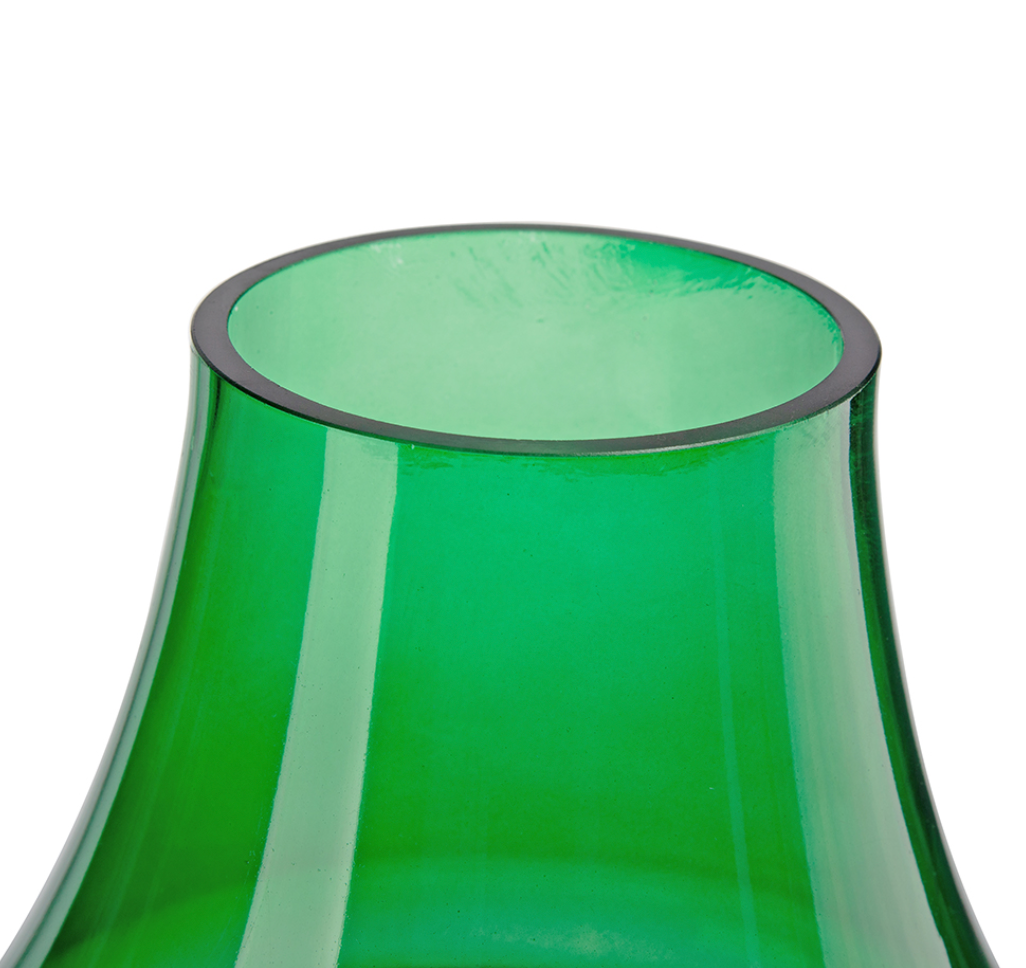 Green Glass Floral Vase - Large