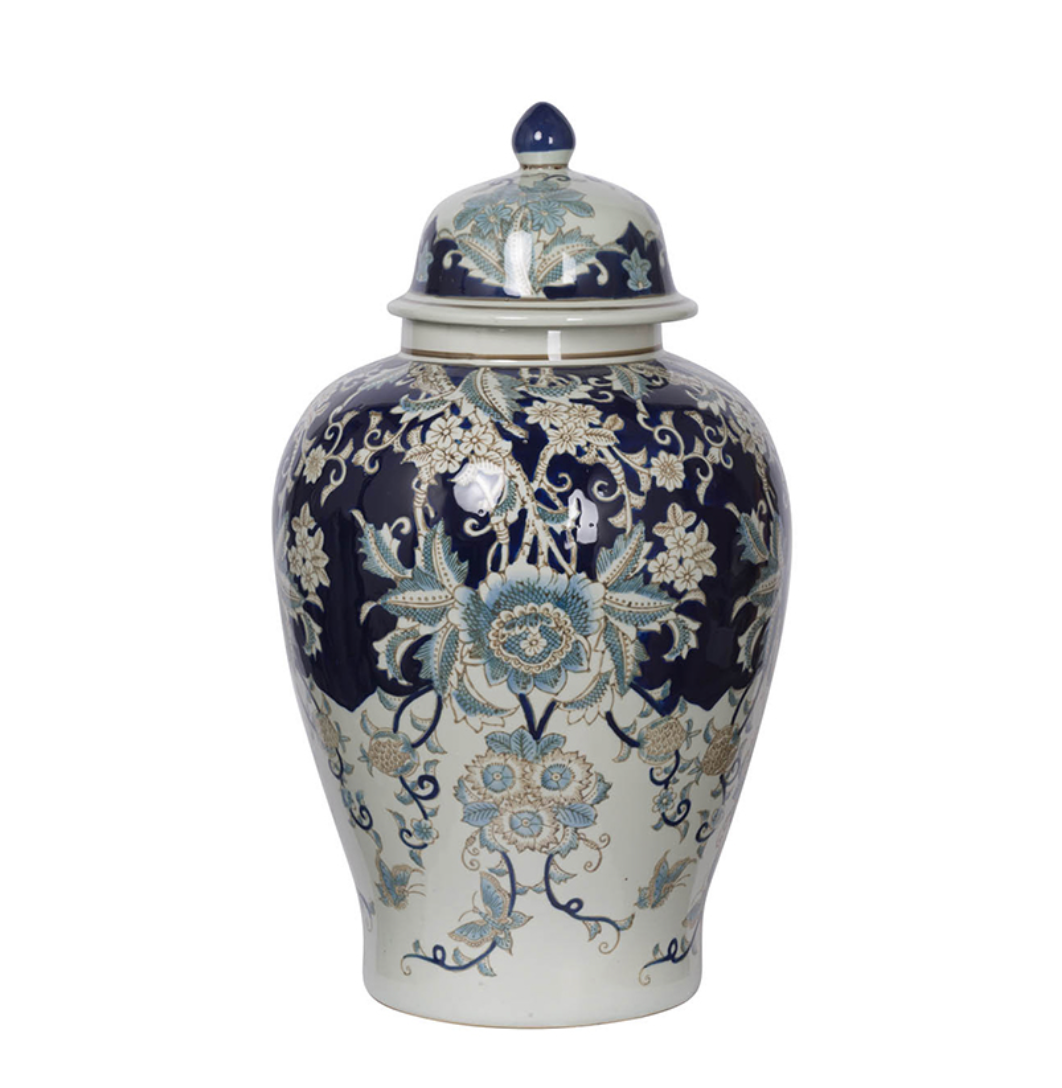 Blue & White Chinoiserie Large Ginger Jar