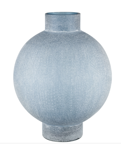 Frosted Blue Vase Tall