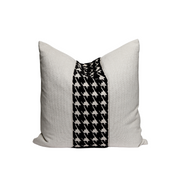 Black Houndstooth Square Throw Pillow