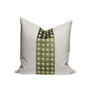 Olive Houndstooth Square Throw Pillow